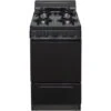 Premier® 20" Cordless Gas Range W/ 4" Backguard, 2.4 Cu Ft In Black