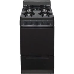 Premier® 20" Cordless Gas Range W/ 4" Backguard, 2.4 Cu Ft In Black
