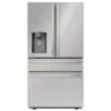 Sharp 21.6-Cu Ft French Door Counter-Depth Refrigerator In Stainless Steel