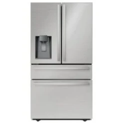 Sharp 21.6-Cu Ft French Door Counter-Depth Refrigerator In Stainless Steel