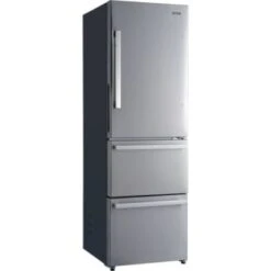 Galanz 12.4-Cu. Ft. 3-Door Bottom Mount Refrigerator, Stainless Steel