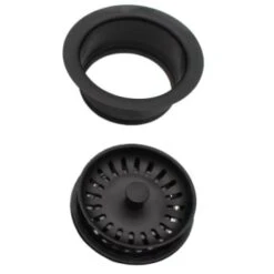 Westbrass 4-1/4" Brass Waste Disposal Flange And Strainer Basket Matte Black -Reliable Appliance 230577 DetailedProductView1 Lg