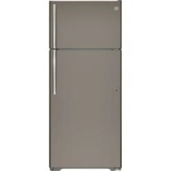GE® 17.5 Cubic Feet Top Freezer Refrigerator, ENERGY STAR®, Slate, Optional Icemaker 554125